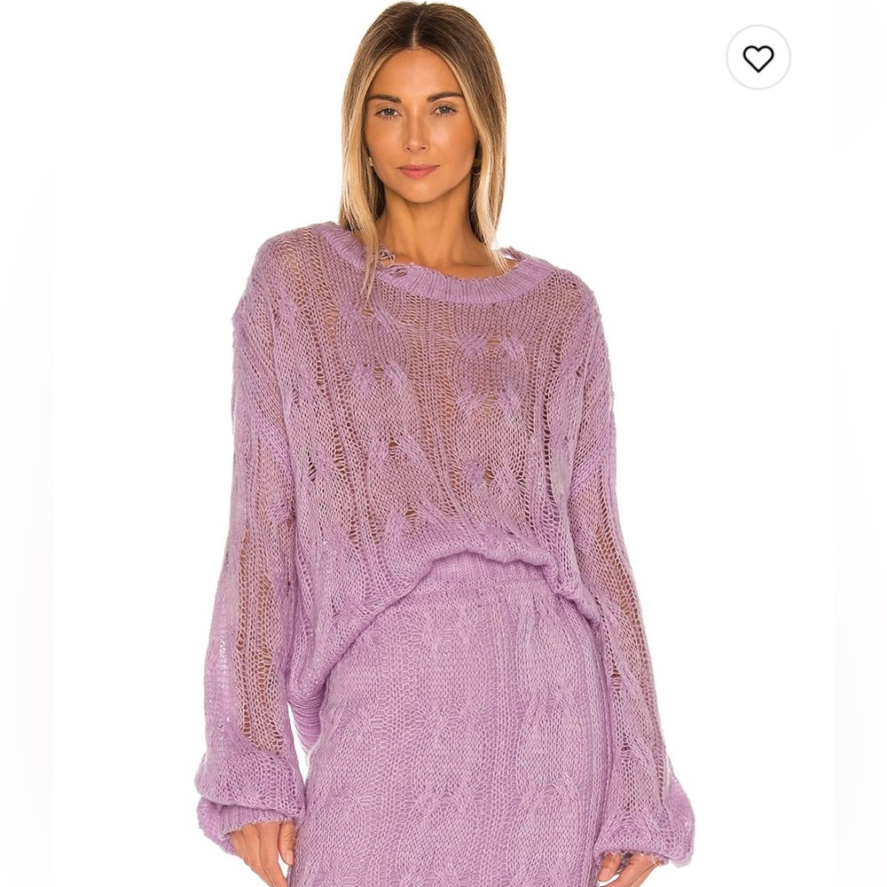 NWT Lilac Distressed Sweater by Kendall + Kylie Size Small